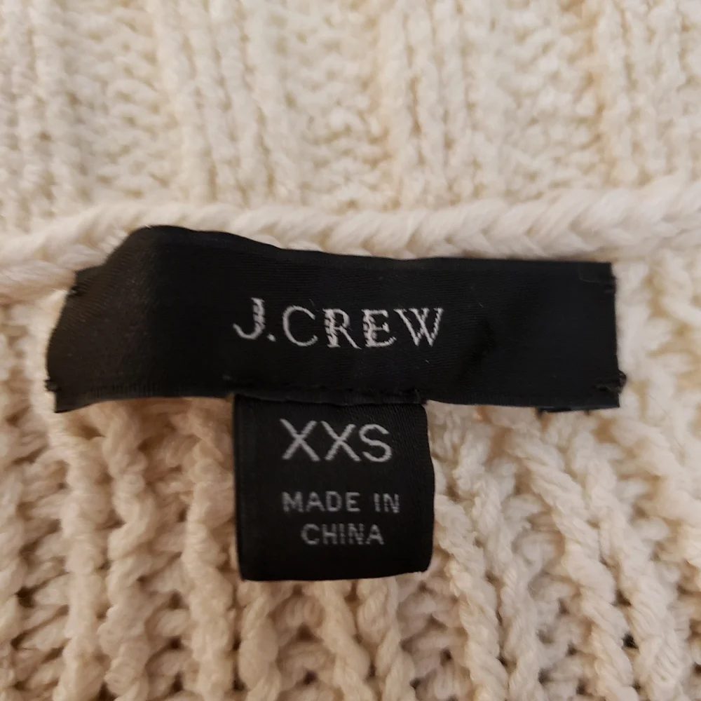 J. Crew Ivory Cable Knit Pointelle Sweater Size XXS